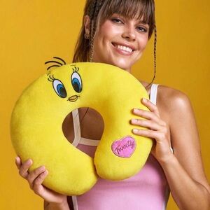 LOONEY TUNES X Cute Cartoon Heart Embroidered U-Shaped Pillow, For Travel